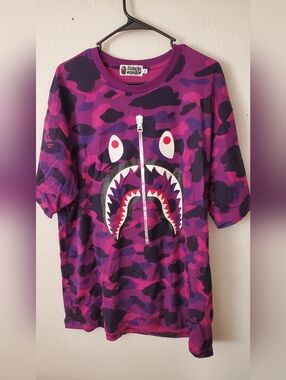 Bape Purple Color Camo Shark Tee 2xl